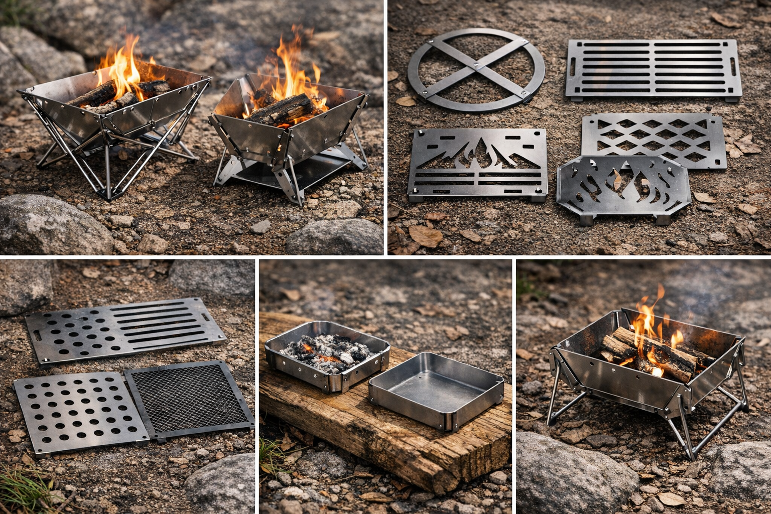 金属加工による焚き火台・五徳・ロストルのキャンプ用品イメージ